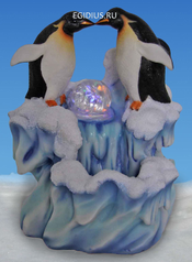 Фонтан декоративный «Парочка пингвинов у льдины», шарик/подсветка   18.1*14.1*22.5CM (13677)