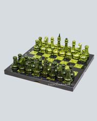Шахматы подарочные из камня змеевик | Шахматный набор (122257)