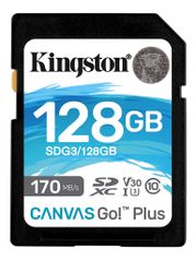 Карта памяти 128Gb - Kingston SDHC 170R C10 UHS-I U3 V30 Canvas Go Plus SDG3/128GB (725279)
