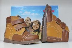 Футмастер (лечебная антивальгусная обувь) Ботинки Сапоги без утепления высокие берцы Галий 700-008-006 Коричневый-желтый  (1578)