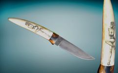 Нож эксклюзивный Ласка из ламината с никелем и скрим-шоу  (2859642663)