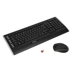 Комплект (клавиатура+мышь) A4TECH 9300F, USB, беспроводной, черный (618555)