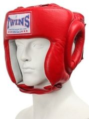 HGL-2 Шлем  бокс. TWINS  тренировочный кожа  L красный (1846)