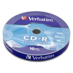 Оптический диск CD-R VERBATIM 700Мб 52x, 10шт., bulk [43725] (587856)