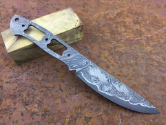 Клинок ручной ковки № 80 из ламинированной дамаской стали для изготовления ножа