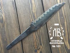 Клинок ручной ковки № 101 из ламинированной дамаской стали для изготовления ножа