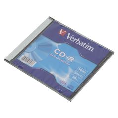 Оптический диск CD-R VERBATIM 700Мб 52x, 1шт., slim case [43347] (15450)
