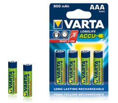 Аккумулятор AAA - Varta 800mAh BL4 Ready2Use LongLife (4 штуки) 56703 101 404/414 (407079)