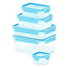 Набор контейнеров Emsa Clip & Close 512753 1л. пластик синий/прозрачный наб.:5пред. (3100512753) (1386019)