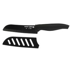 Нож кухонный Vitesse Cera-Chef VS-2725 керамич. сантоку для мяса лезв.12.5мм прямая заточка черный б (1445775)