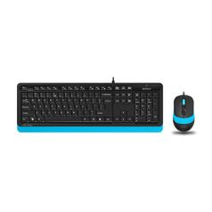 Комплект (клавиатура+мышь) A4TECH Fstyler F1010, USB, проводной, черный и синий [f1010 blue] (1147546)