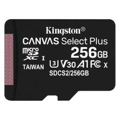 Карта памяти microSDXC UHS-I U3 Kingston Canvas Select Plus 256 ГБ, 100 МБ/с, SDCS2/256GBSP, 1 шт. (1207227)