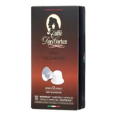 Кофе капсульный CARRARO Don Cortez Vigoroso, капсулы, совместимые с кофемашинами NESPRESSO®, крепость 12, 10 шт (1407103)