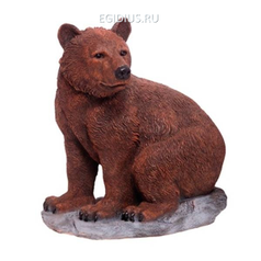 Фигура декоративная садовая Медведь на камне L52W28H57 см (25515)