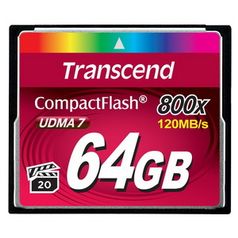 Карта памяти 64Gb - Transcend 800x Ultra Speed - Compact Flash TS64GCF800 (127155)