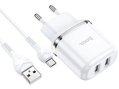 Зарядное устройство Hoco N4 Aspiring 2.4A + кабель MicroUSB White (815539)