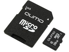 Карта памяти 256Gb - Qumo MicroSDXC UHS-I U3 Pro Seria 3.0 QM256GMICSDXC10U3 с адаптером SD (699743)