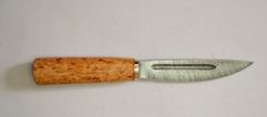 Нож Якут средний 17 из дамаска,  рукоять из карельской березы с дюралью (1084883109)