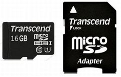 Карта памяти 16Gb - Transcend - Micro Secure Digital HC Class 10 UHS-I Ultimate TS16GUSDHC10U1 с переходником под SD (117199)