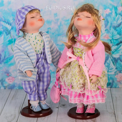 Кукла коллекционная парочка поцелуй набор 2 шт "Поцелуй Верочка и Влад" 30 см (52342)