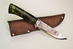 Нож Ласка из стали 9ХС,  рукоять стабилизированное дерево и мельхиор (2457935354)
