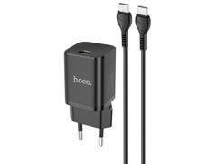 Зарядное устройство Hoco N19 1xUSB 3.0A PD 25W + QC3.0 + кабель Type-C Black (872018)