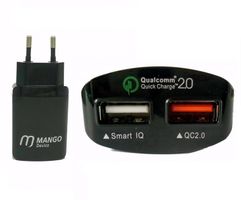 Зарядное устройство Mango Device 2xUSB Ports with Qiuck Charge 2.0 Black MD-WCH-09B (524391)