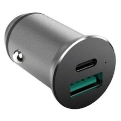 Автомобильное зарядное устройство Vipe, USB + USB type-C, 3A, серый (1421207)