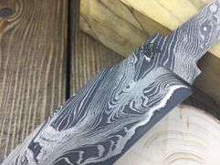 Клинок ручной ковки № 57 из ламинированной дамаской стали для изготовления ножа
