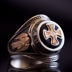 Серебряный перстень мужской "Ангел хранитель"