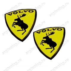 Эмблемы с лосем Volvo, 2 шт, жёлтые