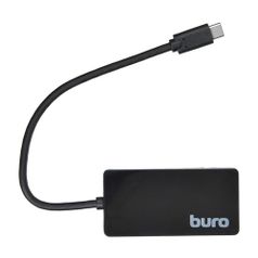 Хаб (разветвитель) BURO BU-HUB4-0.2-U3.0, черный (1001425)