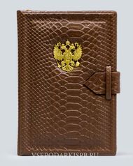 Ежедневник кожаный А5 «Классик» коричневый (с несъёмной обложкой) недатированный (122924)
