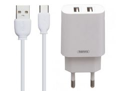 Зарядное устройство Remax RP-U35 2xUSB 2.1A + Cable USB Type-C White 6972174156354 (846792)