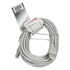 Кабель USB2.0 HAMA H-29195, USB A(m) - USB B(m), 5м, серый [00029195] (823934)