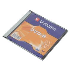Оптический диск DVD-R VERBATIM 4.7Гб 16x, 1шт., 43547, slim case (910081)