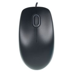 Мышь Logitech B110 SILENT, оптическая, проводная, USB, черный и серый [910-005508] (1088423)