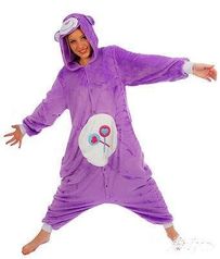 Фиолетовый медведь Care Bear, пижама комбинезон кигуруми унисекс