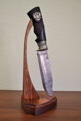 Нож Коршун,  композиция Статус из дамасской стали с долом,...  (1493444556)