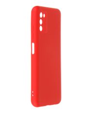 Чехол DF для Samsung Galaxy A03s с микрофиброй Silicone Red sOriginal-26 (880245)