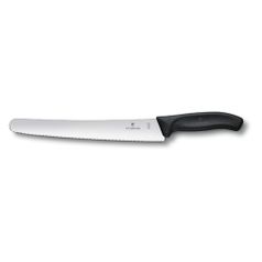 Нож кухонный Victorinox Swiss Classic (6.8633.26G) стальной лезв.260мм серрейт. заточка черный подар (1447900)