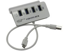 Хаб USB KS-is OTG - MicroUSB M Grey KS-341 (607868)