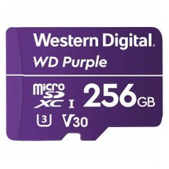 Карта памяти microSDXC UHS-I U3 WD Purple 256 ГБ, 100 МБ/с, Class 10, WDD256G1P0A, 1 шт. (1112044)
