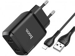 Зарядное устройство Hoco N7 Speedy 2xUSB + Cable Lightning Black (861432)