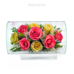 Цветы в стекле: Композиция из роз (арт.TLR5с1) (51185)