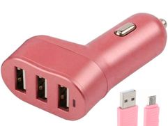 Зарядное устройство Earldom ES-150 3xUSB 5.8A + MicroUSB Pink (563510)