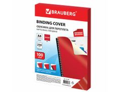 Обложки для переплета Brauberg А4 250g/m2 100шт глянцевые Red 532163 (873438)