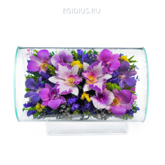 Цветы в стекле: Композиция из орхидей (арт.TLO1) (51181)