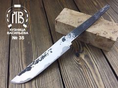 Клинок ручной ковки № 35 из ламинированной дамаской стали для изготовления ножа