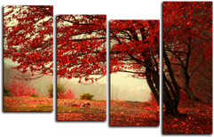 Модульная картина "Красный листопад" (107379822)